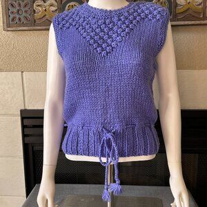 Vtg Leslie pour bebe blond hand made sleeveless Sweater large